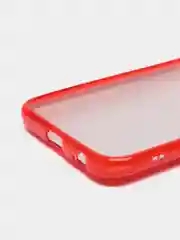 Красный силиконовый чехол-накладка с блестками на Samsung J4