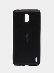 Чехол силиконовый с кожаной вставкой на Nokia 2