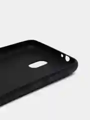 Черный чехол силиконовый с кожаной вставкой на Nokia 2