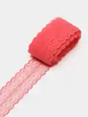 Кораллово-розовый кружево капрон, 4,5 см х 10 м