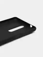 Черный чехол силиконовый с кожаной вставкой на Nokia 8