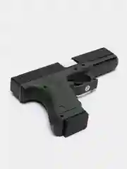 Зеленый пистолет игрушечный перезаряжаемый Glock с глушителем, оружие, подарок на 23 февраля