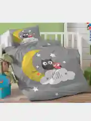 Серый комплект детского постельного белья, хлопок,ДЛя грудничков -от 0 месяцев до 4х лет