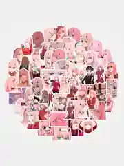 Белый наклейки , стикеры, Стикерпак 02 аниме Милый во Франксе, 60 шт  "Darling in the Franxx"