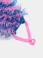 Сиреневый мочалки с надписями МАМА,ПАПА