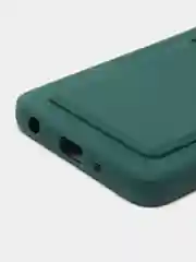 Тёмно-зелёный чехол с защитой камеры для Tecno Pova 2, с карманом для пластиковой карты