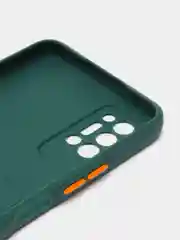 Тёмно-зелёный чехол с защитой камеры для Tecno Pova 2, с карманом для пластиковой карты