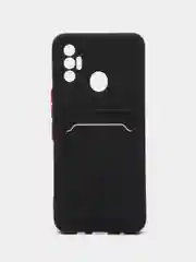 Черный чехол с отделением для пластиковой карточки TECNO SPARK 7