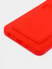 Красный чехол с защитой камеры для Tecno Pova 2, с карманом для пластиковой карты