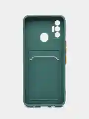 Тёмно-зелёный чехол с отделением для пластиковой карточки TECNO SPARK 7