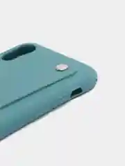 Бирюзовый чехол для Apple iPhone X / XS, силиконовый, с ручкой