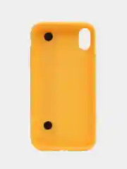 Желтый чехол для Apple iPhone X / XS, силиконовый, с ручкой
