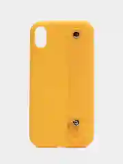 Желтый чехол для Apple iPhone X / XS, силиконовый, с ручкой