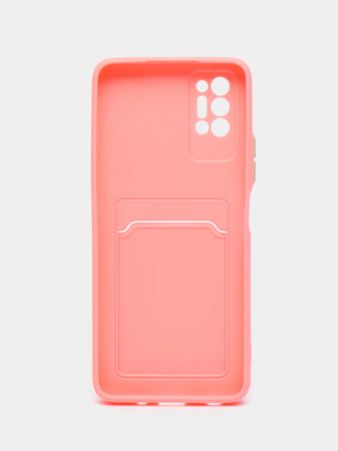 Розовый чехол с защитой камеры для Tecno Pova 2, с карманом для пластиковой карты