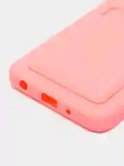 Розовый чехол с защитой камеры для Tecno Pova 2, с карманом для пластиковой карты