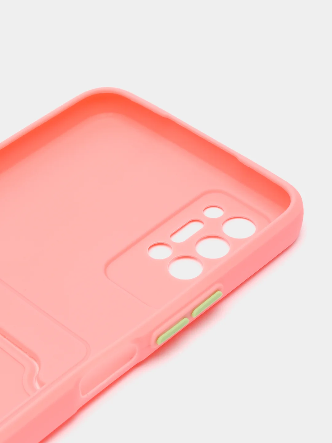 Розовый чехол с защитой камеры для Tecno Pova 2, с карманом для пластиковой карты