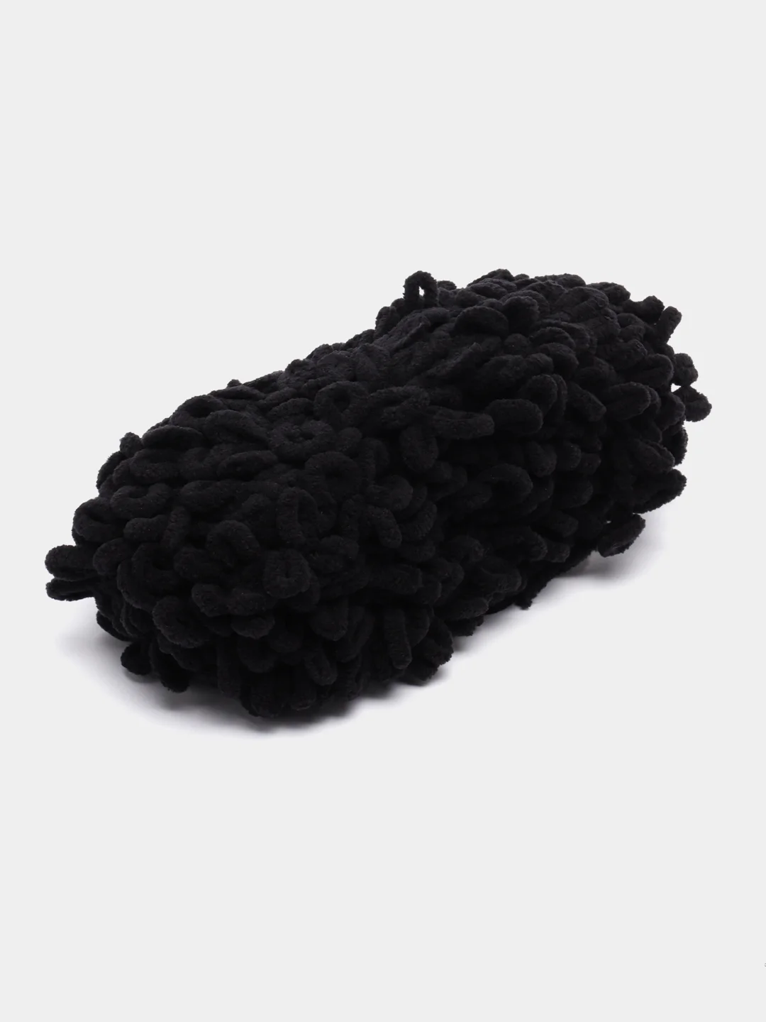 Черный пряжа Alize Puffy Fine, петельки маленькие, 100 г, 14 м