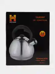 Чайник со свистком ТМ Hoffmann, из нержавейки, матовый, для всех типов плит, 3,0 л