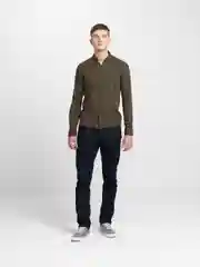Зелёный хаки рубашка мужская габардин, джинса