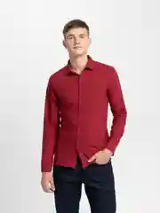 Бордовый рубашка мужская классическая