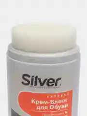 Черный крем-блеск с губкой, для обуви Silver, 50 мл