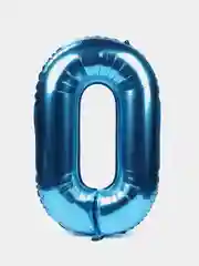 Воздушный шар "Цифра 0" 100 см, голубой