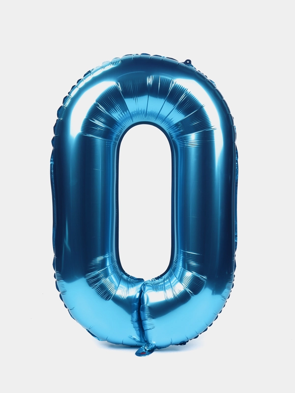 Воздушный шар "Цифра 0" 100 см, голубой