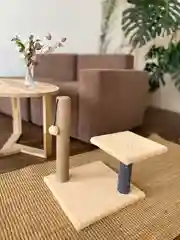 Кремовый игровой комплекс для кошек с лежанкой и игрушкой, 40 х 40 х 50 см