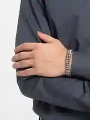 Серебряный браслет-цепь мужской, из нержавеющей стали