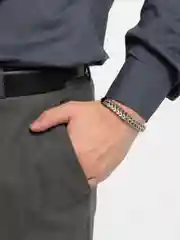 Серебряный браслет-цепь мужской, из нержавеющей стали