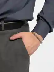 Серебряный браслет мужской, из титановой стали
