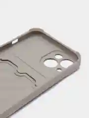 Серый чехол для Iphone 11, 12, 13, Pro Max / с картхолдером / с карманом