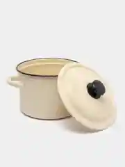 Кастрюля эмалированная, без рисунка, слоновая кость, 4 л