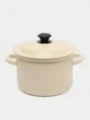 Кастрюля эмалированная, без рисунка, слоновая кость, 4 л