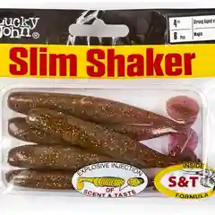 Зеленый силиконовая приманка Lucky John Slim Shaker, 4 дюйма