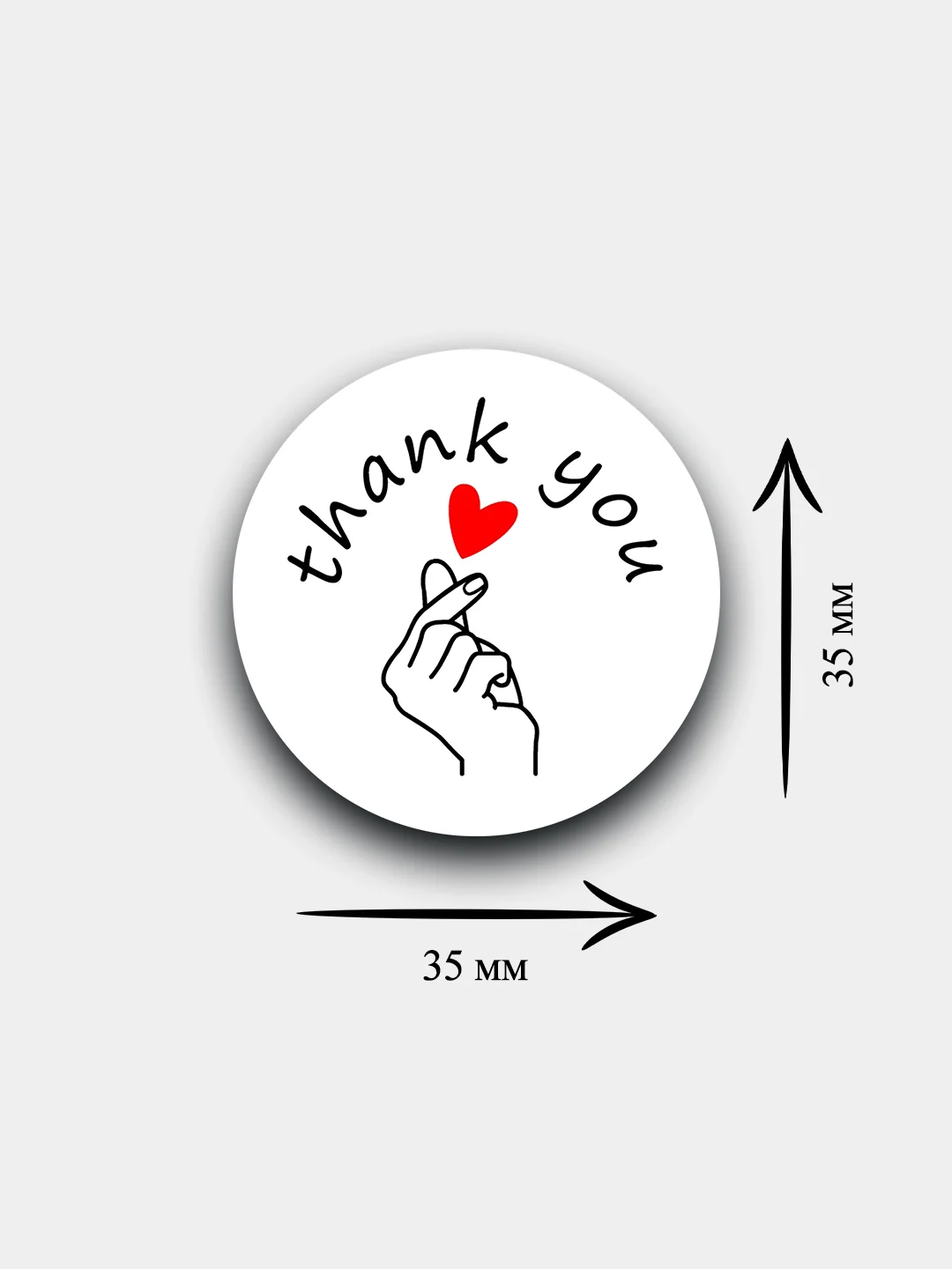Алый набор наклеек для упаковки "Спасибо за заказ", "Thank you", 35 мм