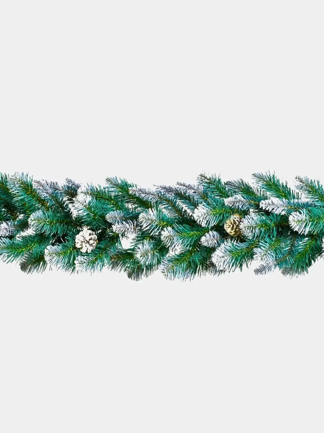 Зеленый гирлянда хвойная, еловые ветки с шишками и ягодами, уличная гирлянда новогодняя 180см