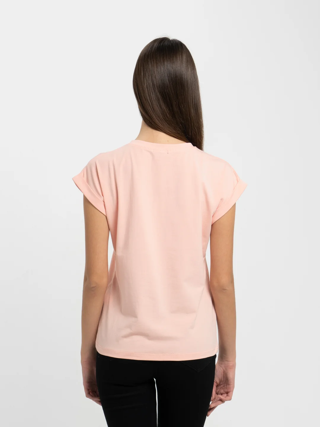 Пудровый футболка женская oversize
