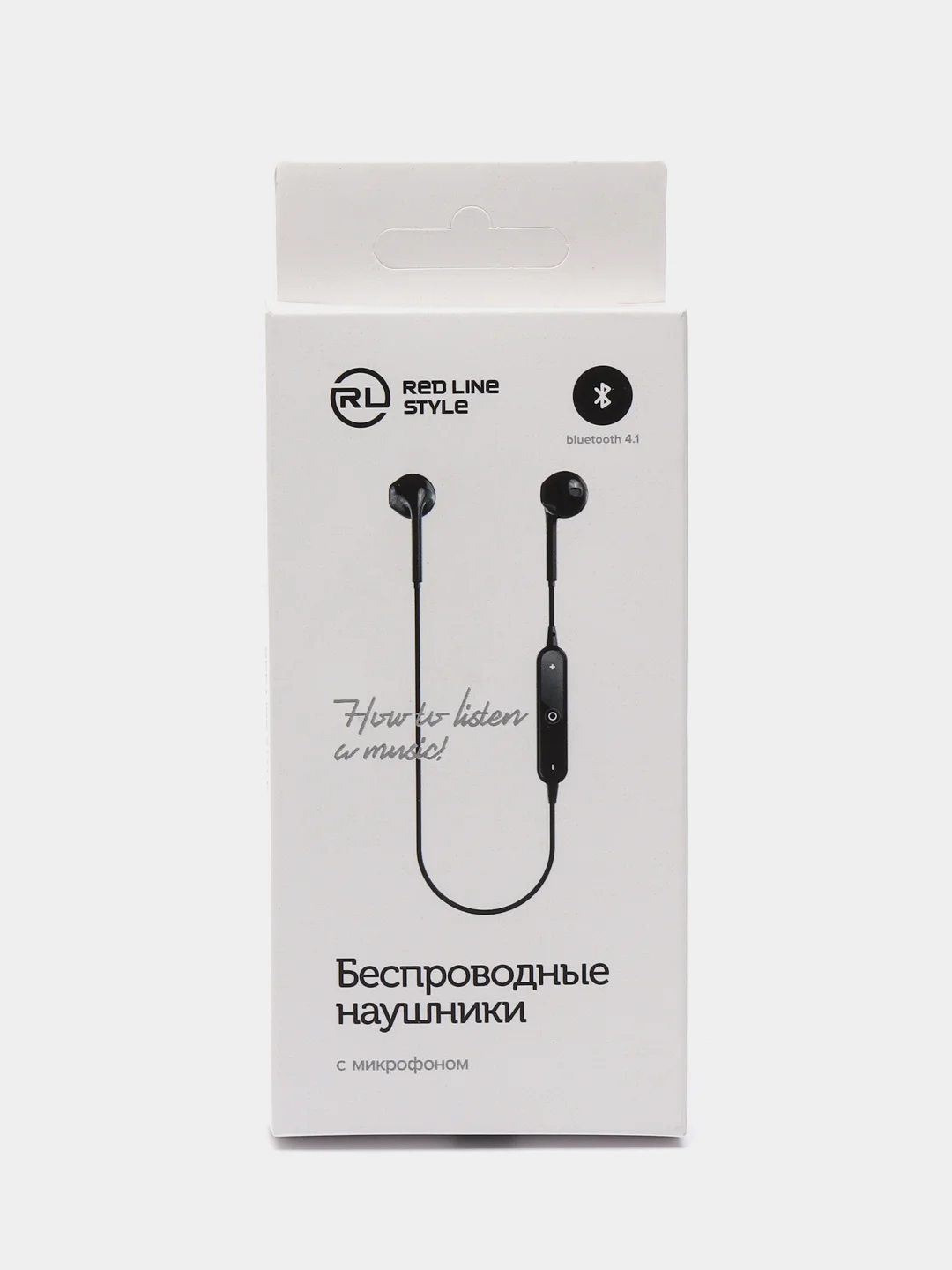 Наушники Red Line BHS - 01, беспроводные, вкладыши, микрофон, BT4.1, 55 мАч, чёрные