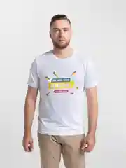 Белый футболка мужская с принтом