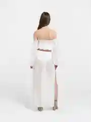 Аметистовый пляжный костюм топ и юбка