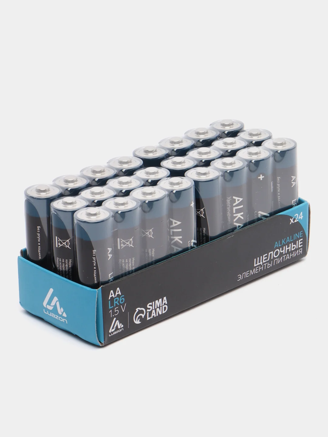 Батарейка алкалиновая LuazON, AA, LR6, 24 штуки
