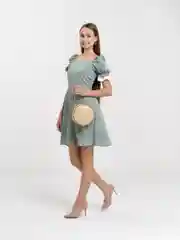 Коричневый сумка женская летняя, джутовая