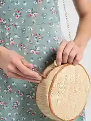 Коричневый сумка женская летняя, джутовая
