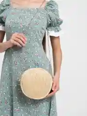 Белый сумка женская летняя, джутовая