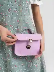 Лавандовый сумка женская через плечо, с цепью, кожаная