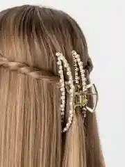 Алый металлический краб-зажим для волос, со стразами, 1 шт