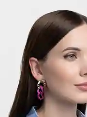 Розовый серьги