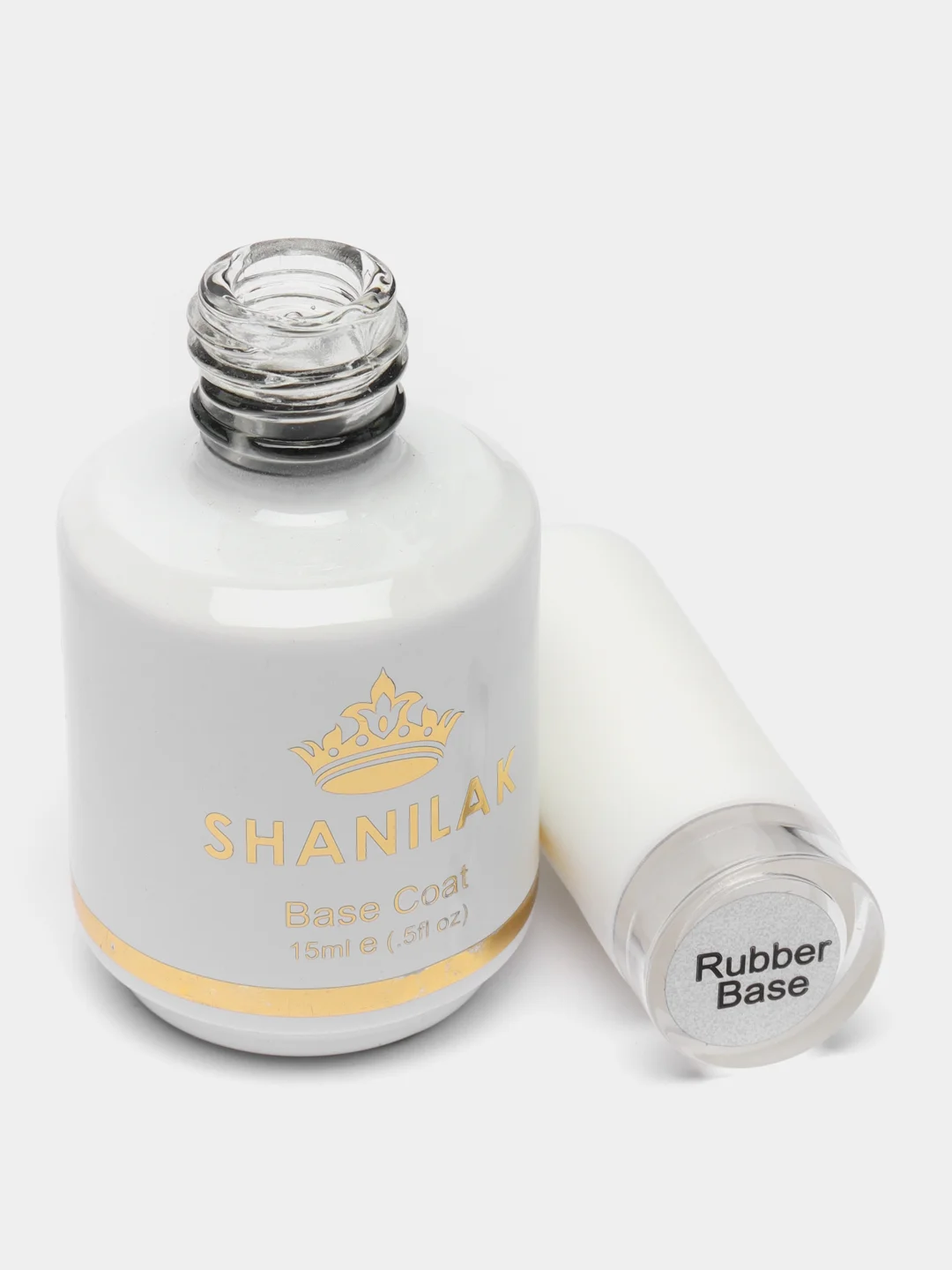 Прозрачный каучуковая база для маникюра Shanilak Rubber Lux, прозрачная, 15 мл