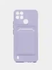 Лавандовый чехол с отделением для пластиковой карточки REALME C21Y